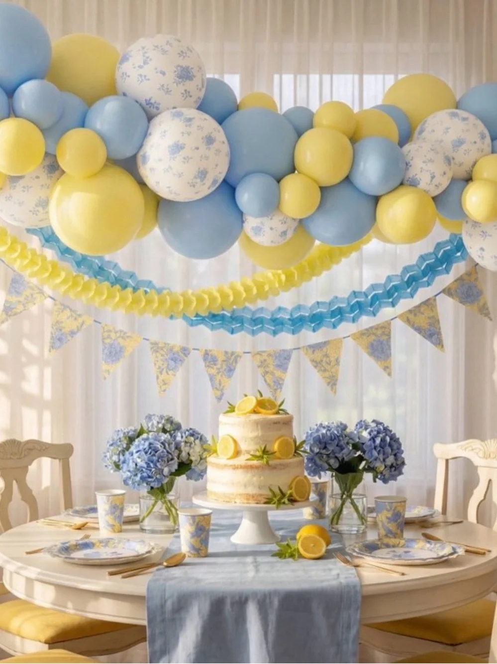 Cottage Bloom All-In-One Decor Set - Blue & Yellow